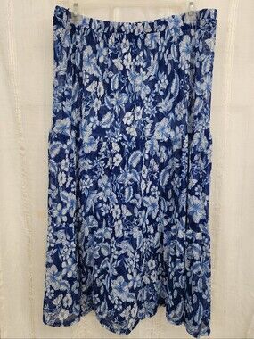 Blue Floral Maxi Skirt